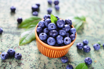 Freshly picked blueberries