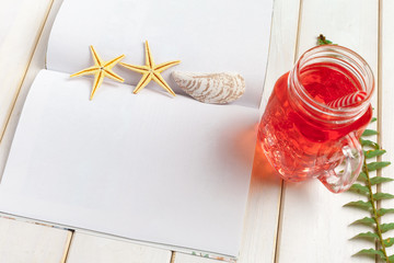 Writing Diary Summer Beach Vacation Concept