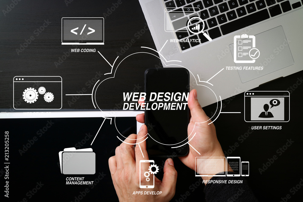 Wall mural cyber security internet and networking concept.businessman hand working with vr screen padlock icon 
