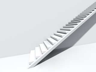 Obraz premium Conceptual stair on wall background building or architecture as metaphor to business success, growth, progress or achievement. 3D illustration of creative steps riseing up to the top as vision design