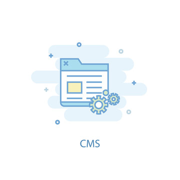 CMS Line Trendy Icon. Simple Line, Colored Illustration