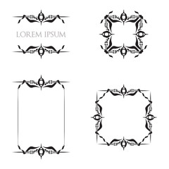 Vintage Floral Frames Borders Ornament Decorative Elements
