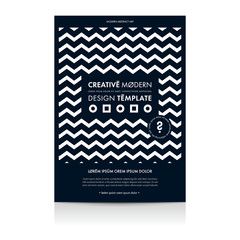 Flyer template with geometric shapes and patterns, 80s memphis geometric style. Vector illustrations.