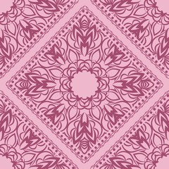 Mandala graphic background, square pattern with floral geometric ornament. vector illustration.