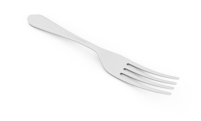 3d rendering of fork on white background