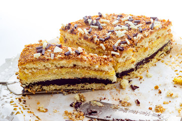 Cream cake with hazelnuts