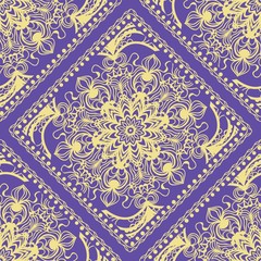 Fashion design Print with Mandala floral pattern. Vector illustration