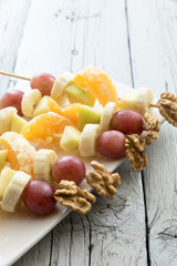 Skewers of healthy fruit