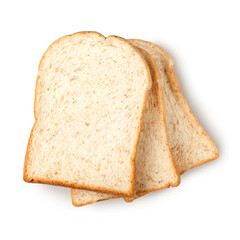 Toast bread sliced isolated on white and shadow with clipping path.