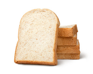 Toast bread sliced isolated on white and shadow with clipping path.