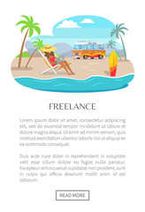 Freelance Poster with Push Button Read More, Woman