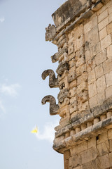 Uxmal ruins, most preserved buildings, macro