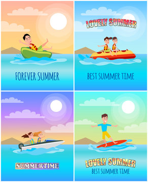 Forever Summertime Collection Vector Illustration