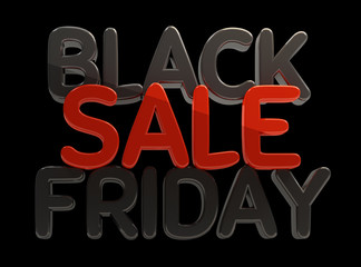 black friday sale 3d-illustration