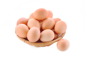 Eggs isolated on white background.