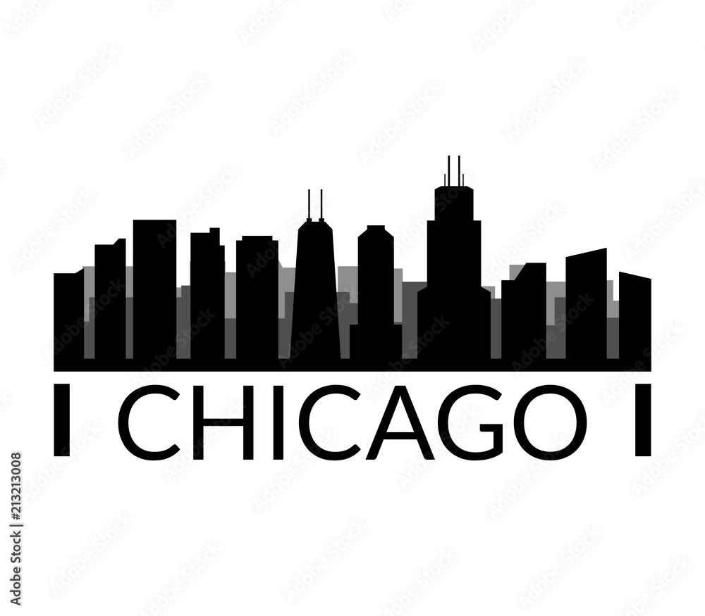 Sticker chicago skyline