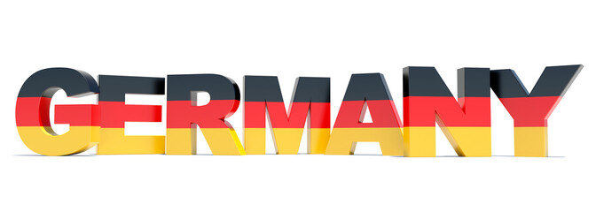 Germany flag colors on text on white background