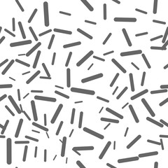 Round sticks of different shapes scattered on a page. Seamless vector pattern. Monochrome vector background.