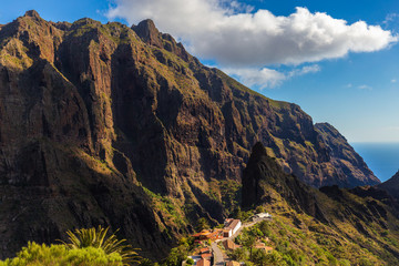 Masca village, the most famous tourist destination in Tenerife, Spain.