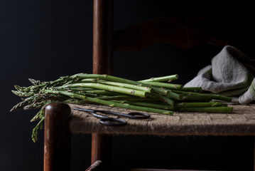 asparagus on chair