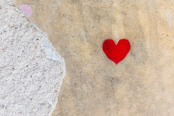 Heart graffiti on a wall