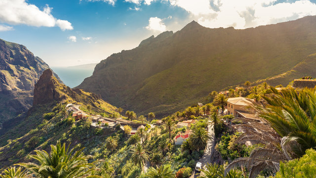 Masca village, the most famous tourist destination in Tenerife, Spain.