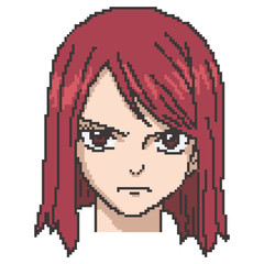 vector pixel art anime girl