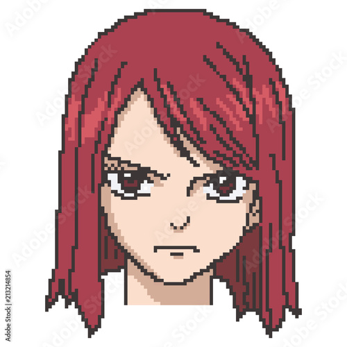 "vector pixel art anime girl" Stock image and royalty-free vector files