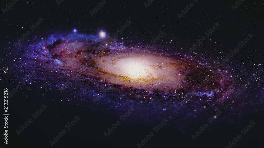 Canvas Prints colorful dynamic andromeda galaxy dynamic stars move against galaxy. space background