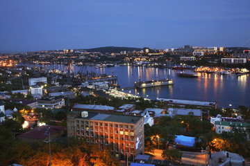 Golden Horn bay in Vladivostok. Russia