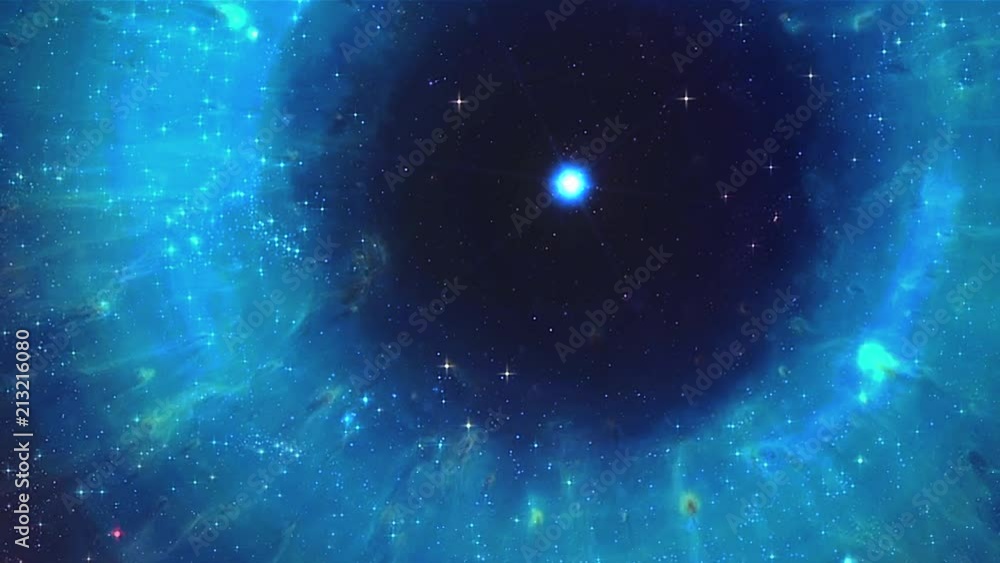 Canvas Prints colorful dynamic nebula fly through stars in helix nebula space background