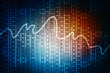 2d rendering Stock market online business concept. business Graph
