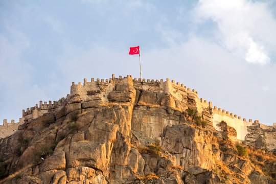 ancient historic castle in Afyon Karahisar, Turkey