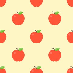 Apple seamless pattern for use as wrapping paper gift or wallpaper and printing, summer theme