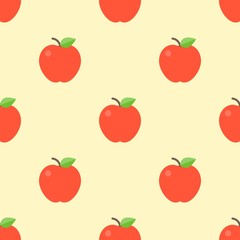 Apple seamless pattern for use as wrapping paper gift or wallpaper and printing, summer theme