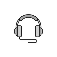 Over-Ear Wired Headphones vector icon or symbol