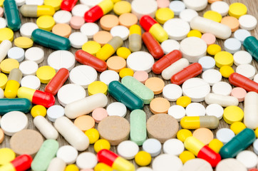 colorful medication. pharmaceutical background