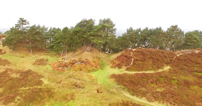 Aerial Drone Footage over Ilkley Moor Near Leeds