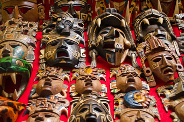 Traditional mask made in Mexico. Festival, culture