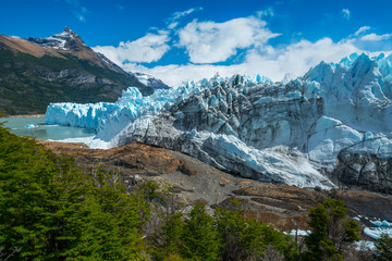 Glacier of the Perito Moreno during sunny day. Patagonia, Argentina