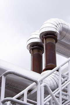 Corner of steam pipeline for industrial and expension joint.