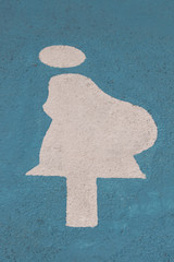 Parking for pregnant women . blue mark of car parking on the floor.