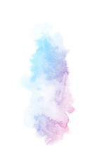 Fototapeta na wymiar rainbow watercolor splash backdrop isolated on white, for text,tag, logo, design. color like light blue.sky, violet, purple, magenta, pink