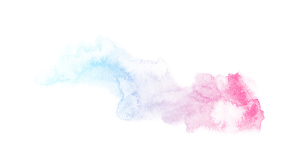 rainbow watercolor splash backdrop isolated on white, for text,tag, logo, design. color like light blue.sky, violet, purple, magenta, pink