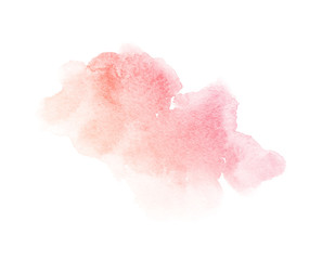 rainbow watercolor splash backdrop isolated on white, for text,tag, logo, design.  color like pink, peach, orange