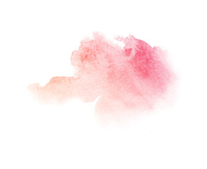 rainbow watercolor splash backdrop isolated on white, for text,tag, logo, design.  color like pink, peach, orange