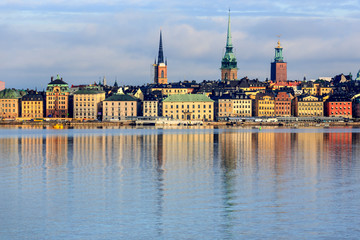 Obraz premium Summer morning in Stockholm Old Town, Gamla Stan, Sweden