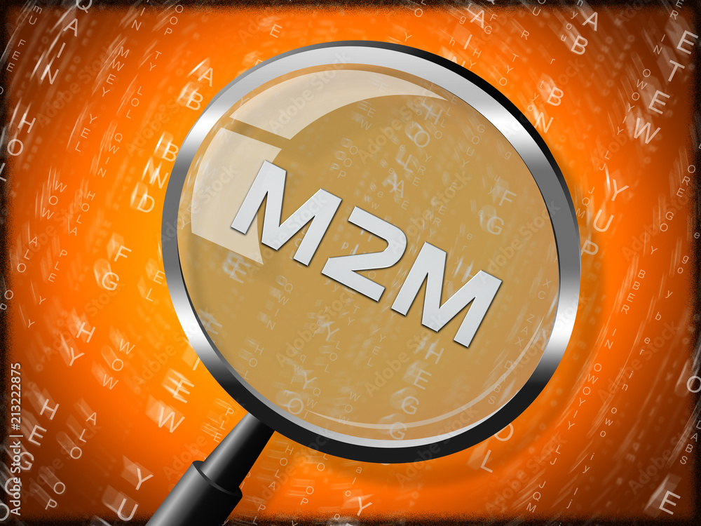 Poster m2m machine connectivity and cooperation 3d rendering