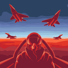 the flying plane © yul1_illustrator