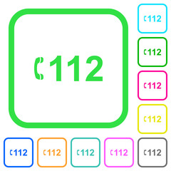 Emergency call 112 vivid colored flat icons